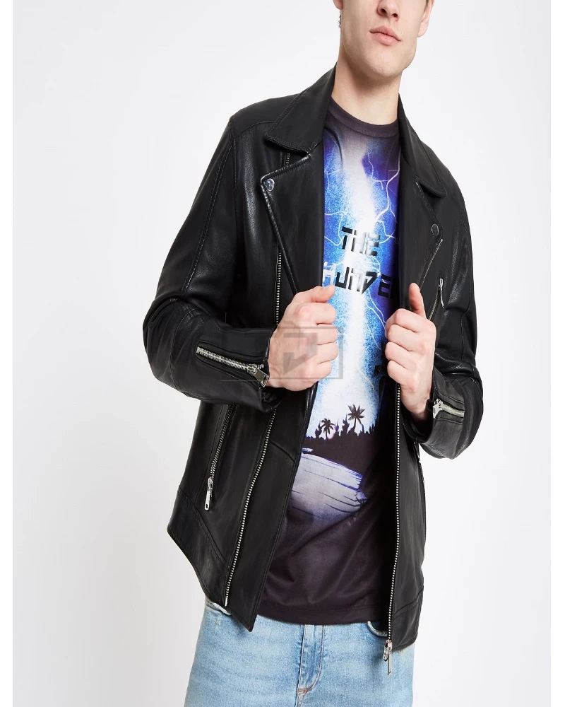 Men Biker Leather Jacket - image 1