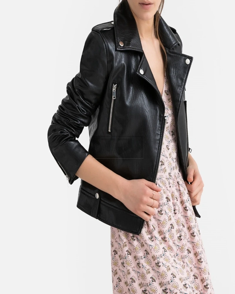 Women Roadie Leather Jacket - image 4