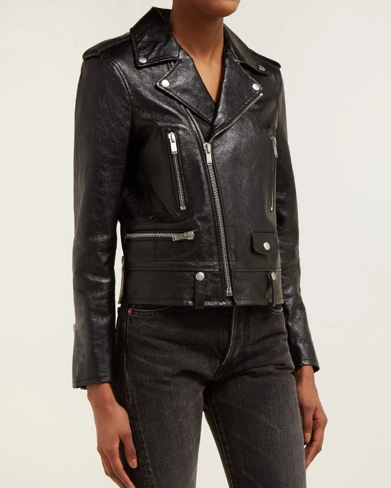 Women Polish Black Leather Jacket - image 3