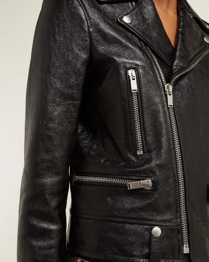 Women Polish Black Leather Jacket - image 4