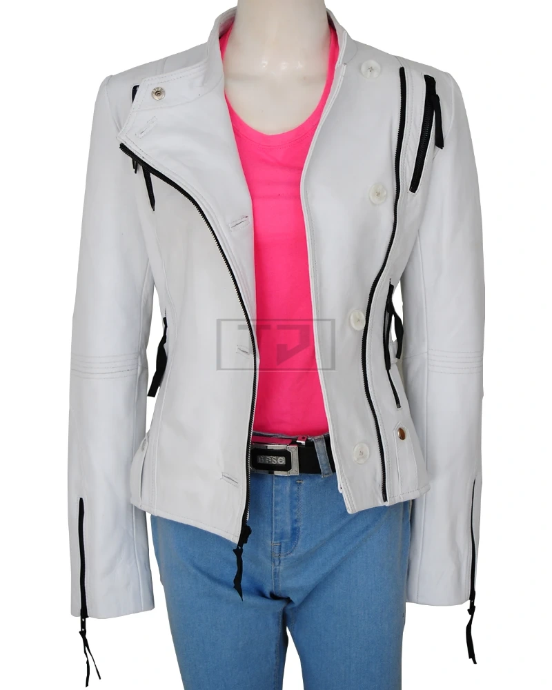 Soft White Women Leather Jacket - image 1