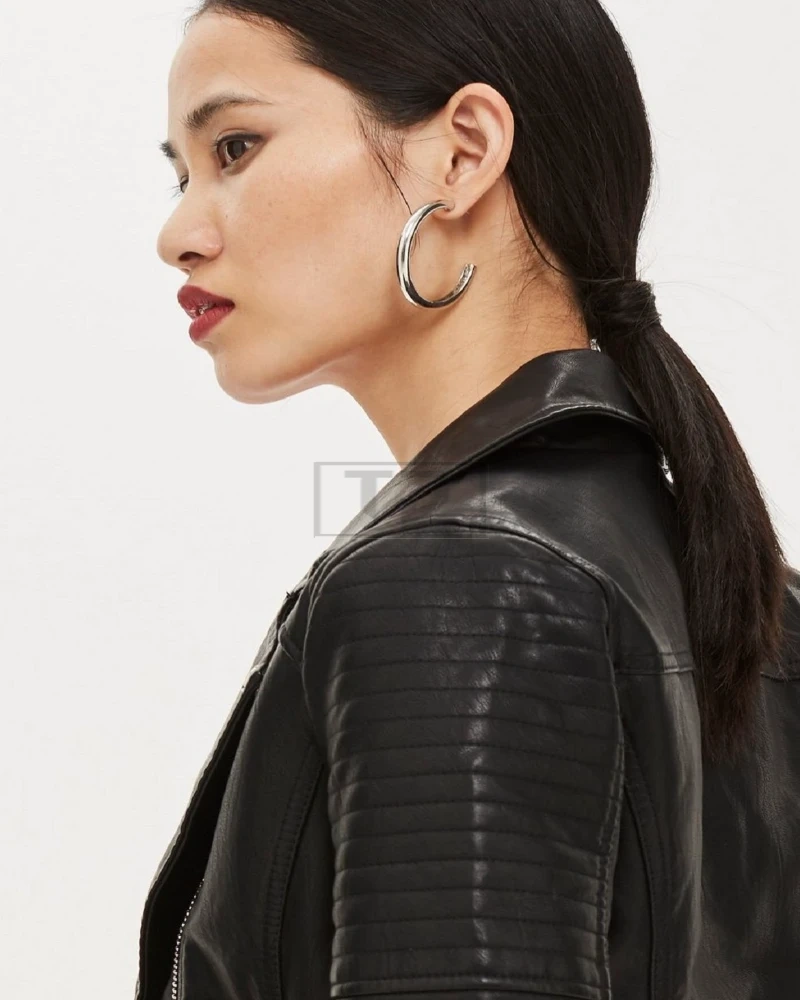 Women Stylish Black Leather Jacket - image 3