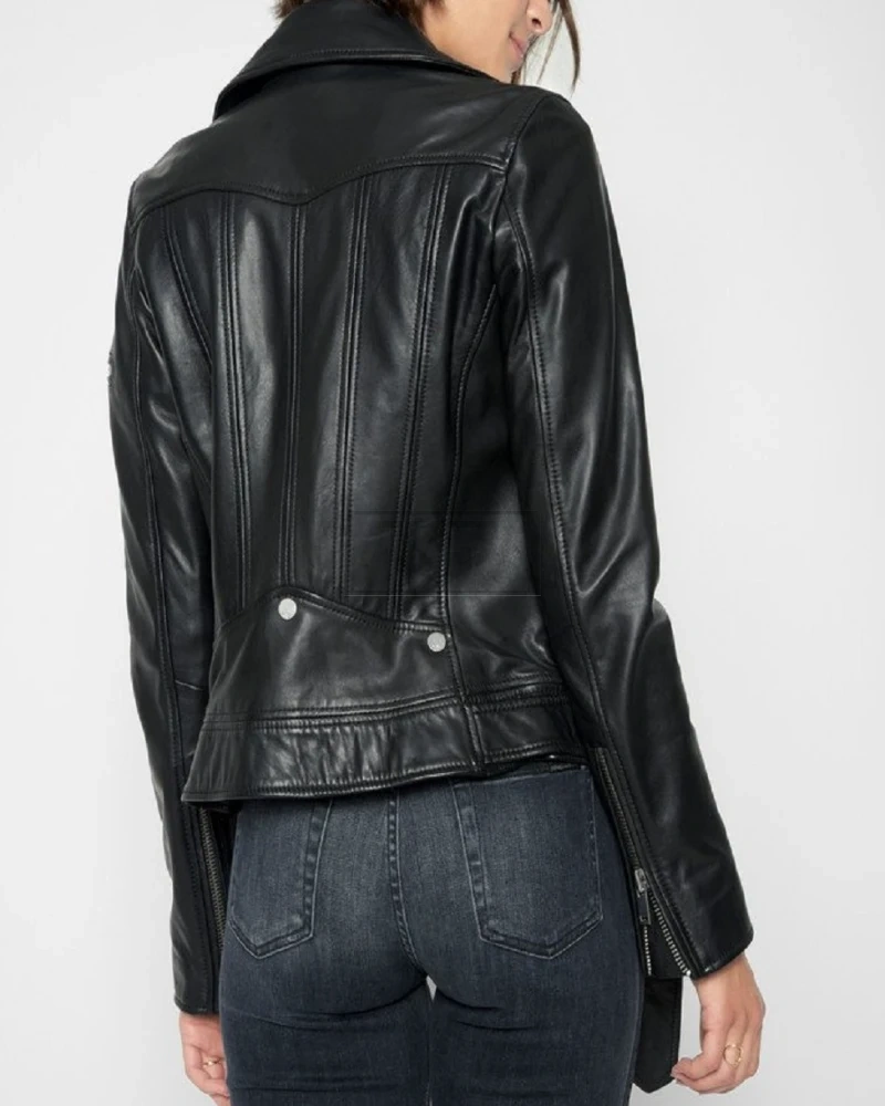 Stylish Women Black Biker Jacket - image 2