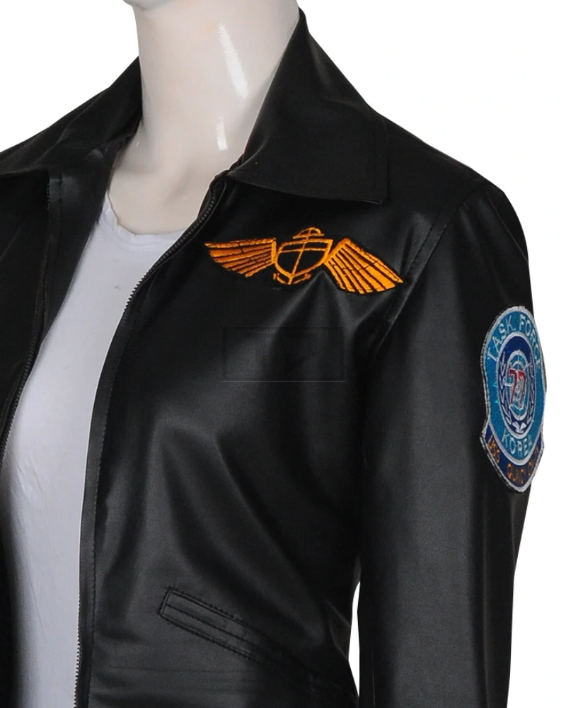 Women Classic Black Leather Jacket - image 5