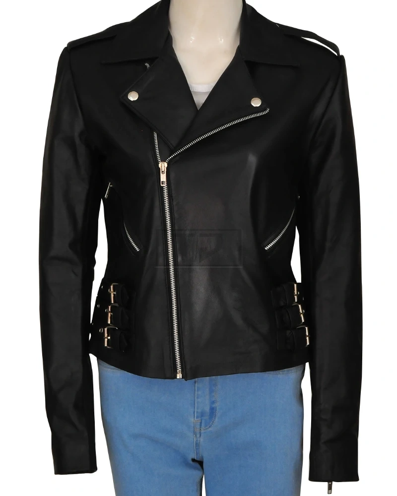 Women Stylish Biker Leather Jacket - image 1