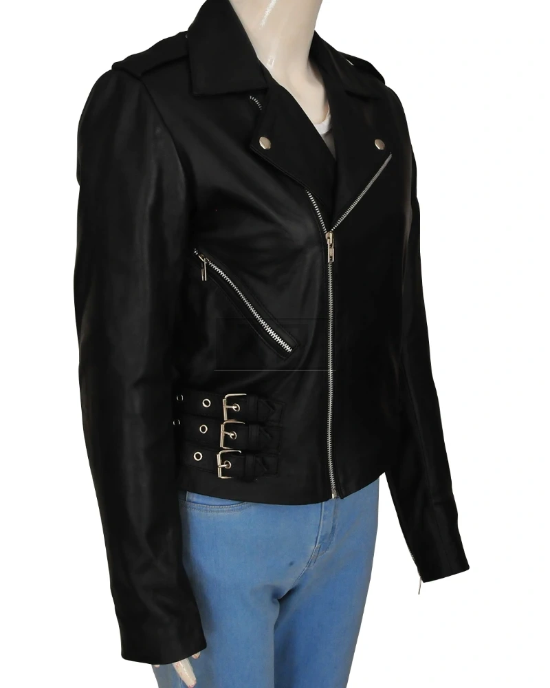 Women Stylish Biker Leather Jacket - image 3