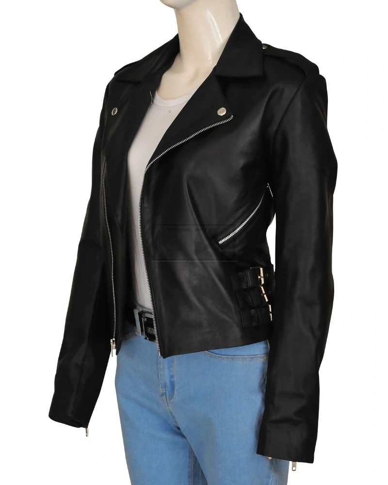 Women Stylish Biker Leather Jacket - image 4