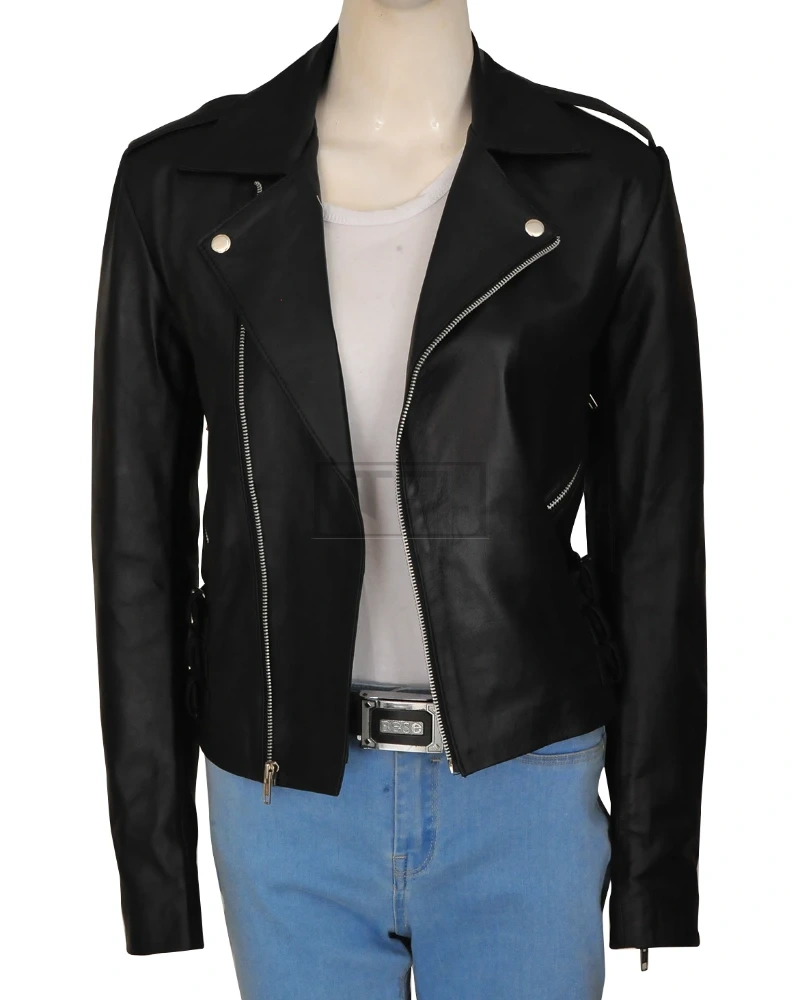 Women Stylish Biker Leather Jacket - image 5