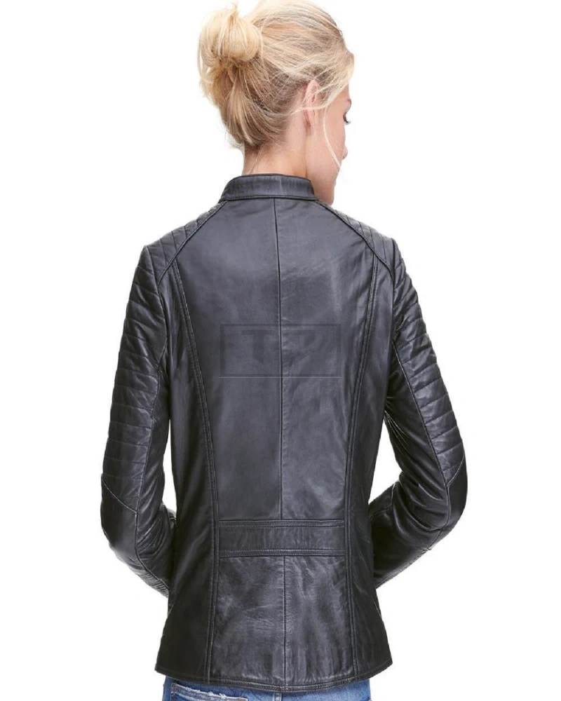 Black Moto Leather Jacket - image 2