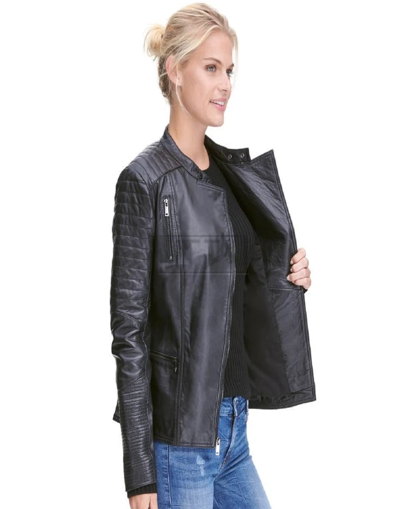 Black Moto Leather Jacket - image 4