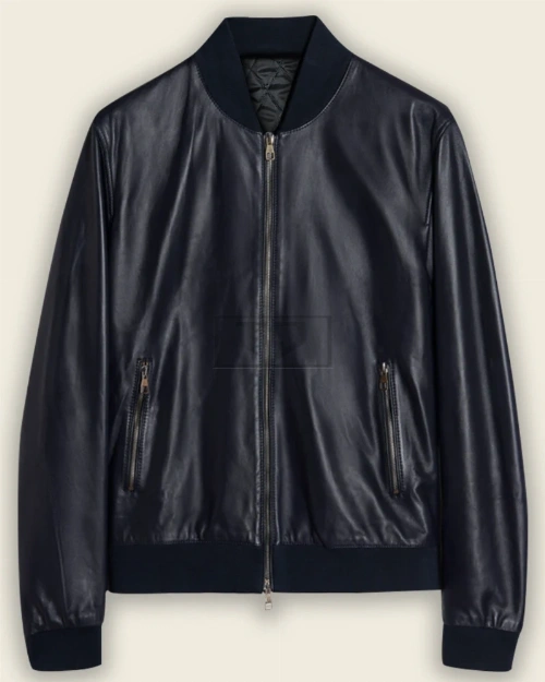 Men Oxford Blue Bomber Jacket - image 1