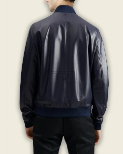 Men Oxford Blue Bomber Jacket - image 2
