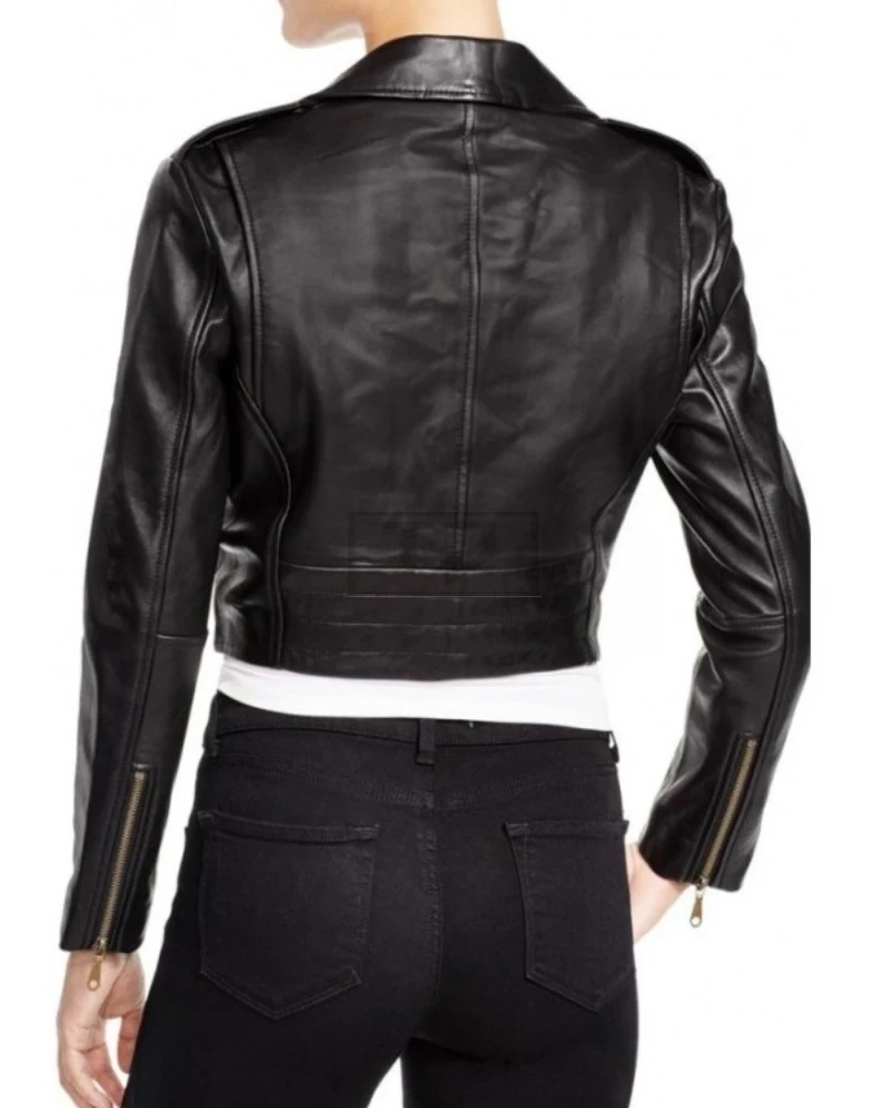 Women Brando Biker Leather Jacket - image 2