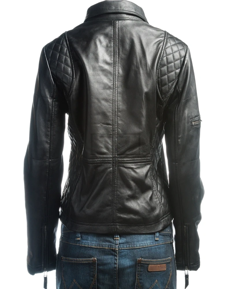 Jet Black Biker Jacket - image 2