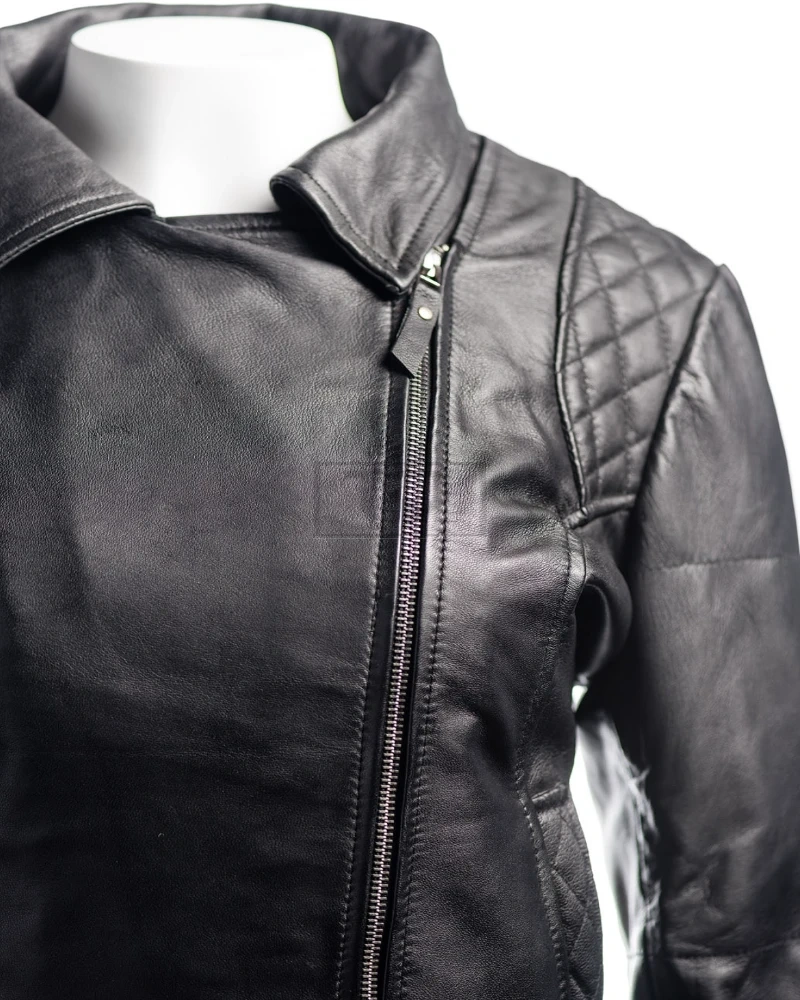 Jet Black Biker Jacket - image 3