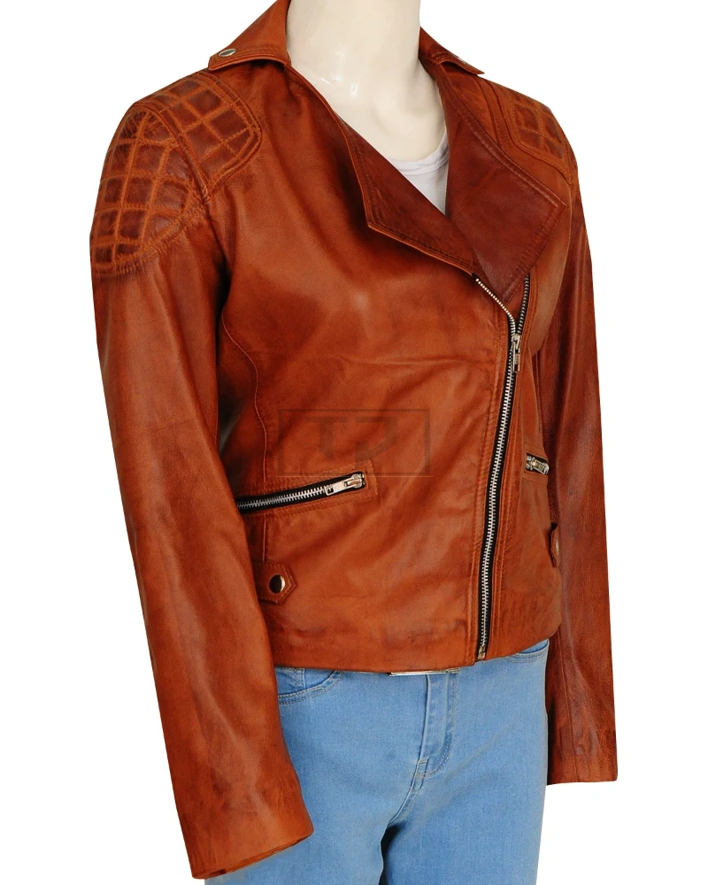 Retro Brown Women Jacket - image 3