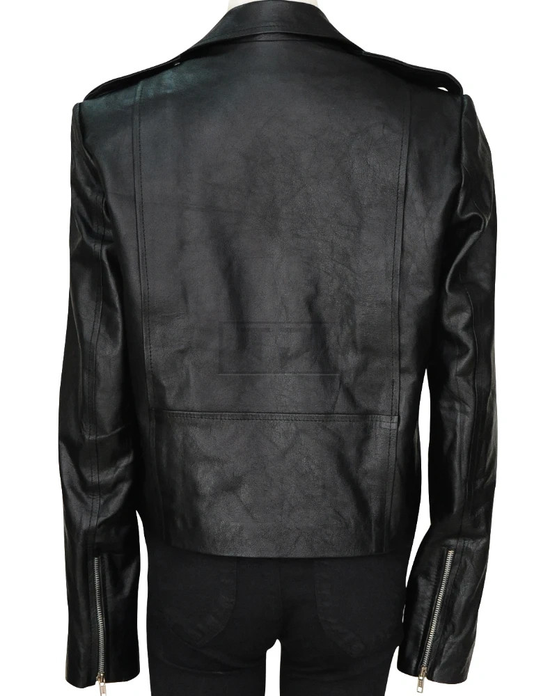 Black Biker Leather Jacket Women - image 2