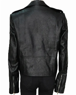 Black Biker Leather Jacket Women - image 2