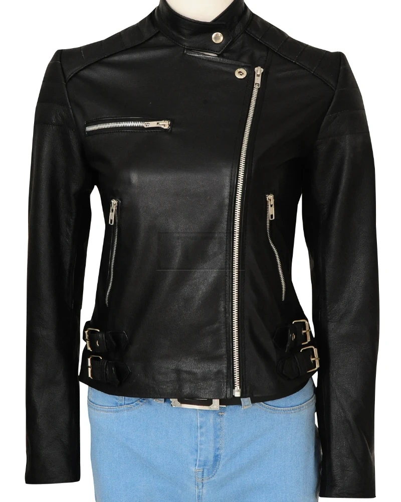 Black & Pink Brando Leather Jacket - image 6