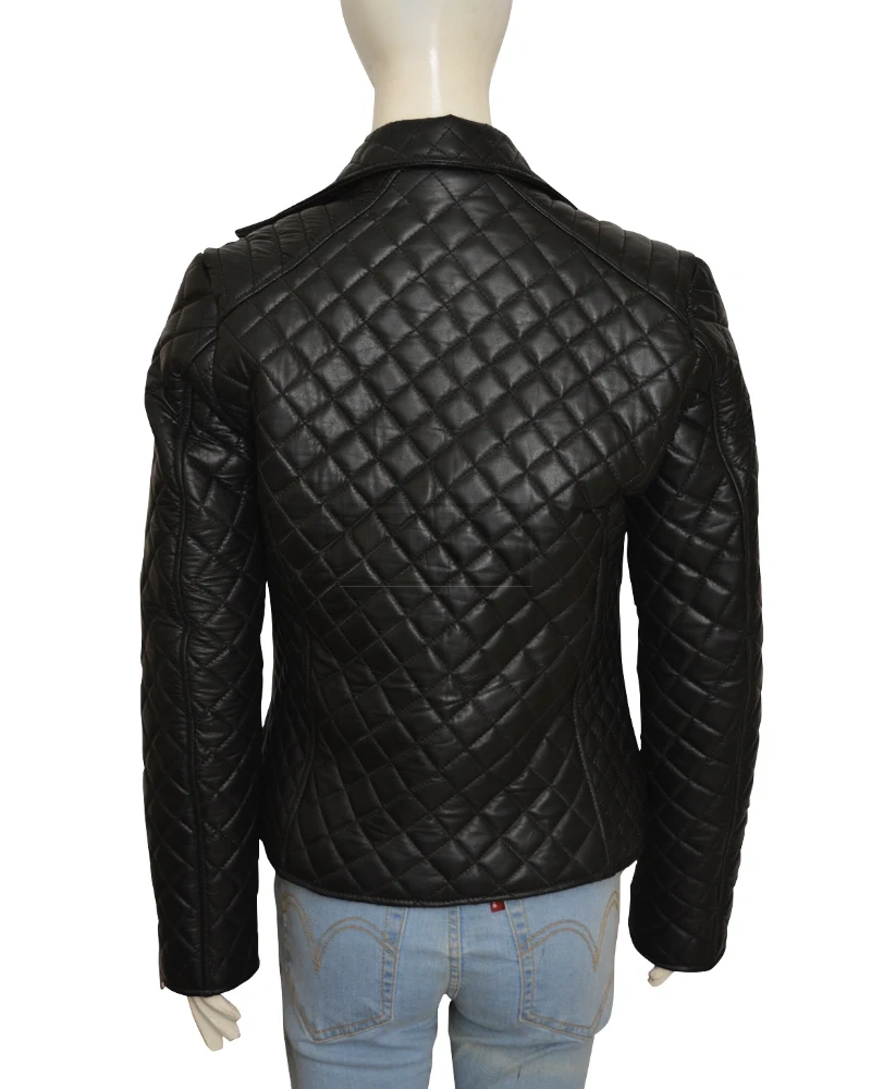 Jet Black Puffer Leather Jacket - image 2