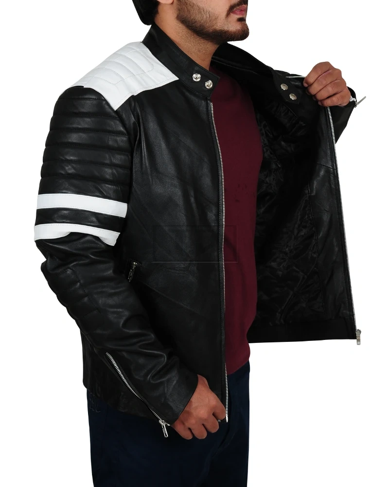 Simple Black Biker Jacket - image 2